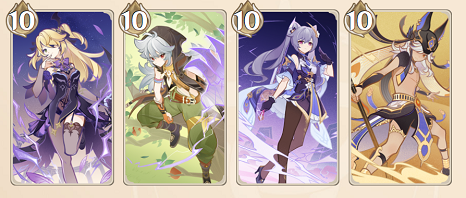 原神七圣召唤角色牌都有几张牌