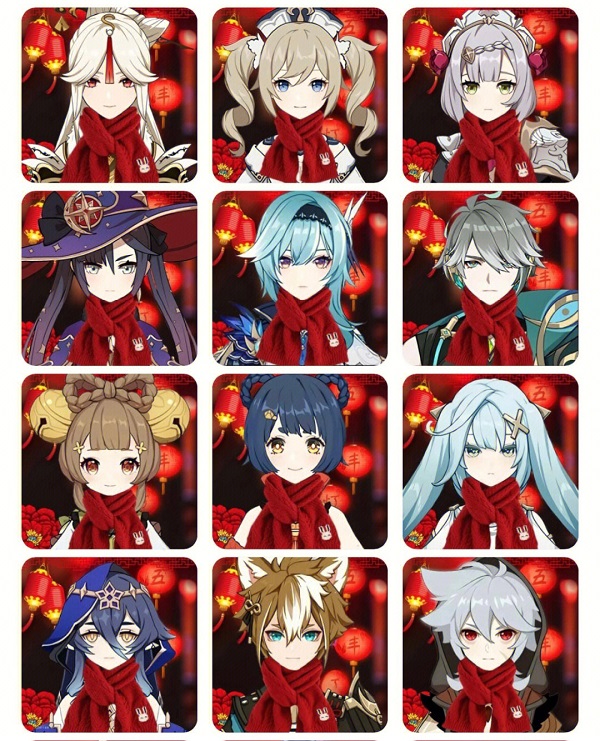 原神新年红围巾头像图片大全2023 高清头像分享