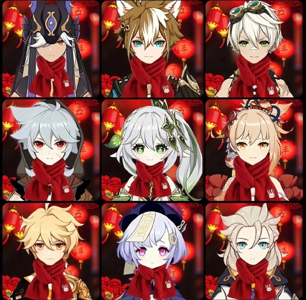 原神新年红围巾头像图片大全2023 高清头像分享