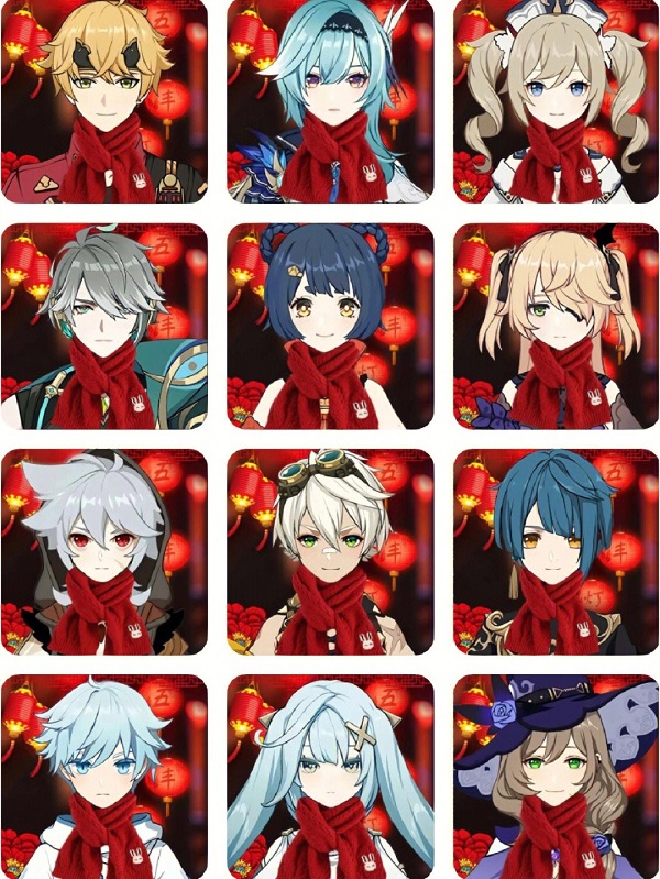 原神新年红围巾头像图片大全2023 高清头像分享