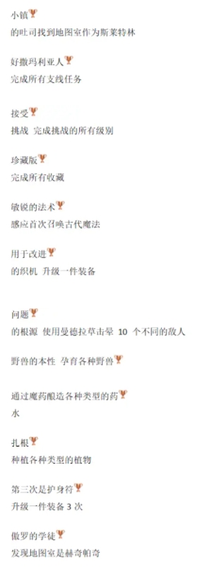 霍格沃兹之遗奖杯一览 合计46个