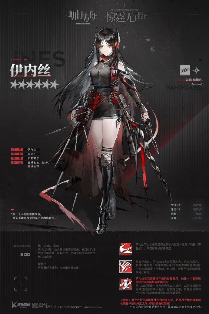 明日方舟伊内丝技能一览