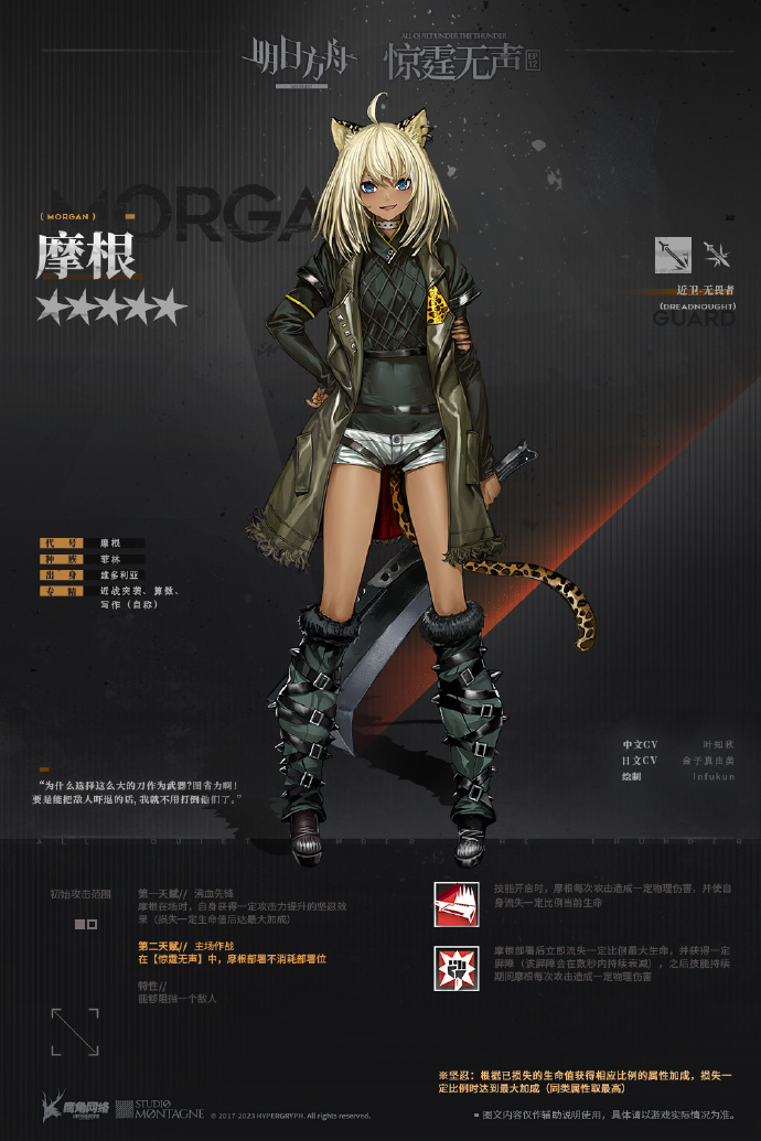 明日方舟摩根技能一览