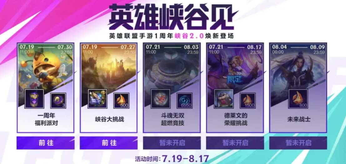 英雄联盟手游周年庆活动一览