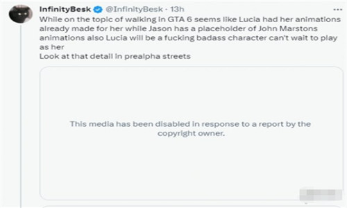 博主曝光GTA6角色行走视频 却惨遭R星审核删除