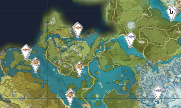 原神钓鱼地点分布图2023最新位置及鱼类分布大全(共38处)