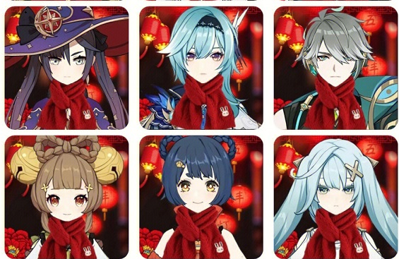 原神新年红围巾头像图片大全2023 高清头像分享